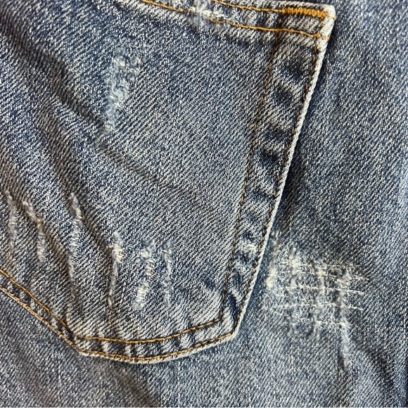 We The Free Distressed Denim Mini Skirt Size 30 - Picture 8 of 11